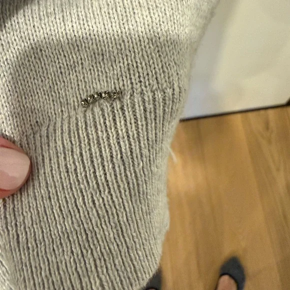 Lafayette 148 New York Light Gray Open-Front Short-Sleeve Cardigan with Pockets - Picture 5 of 7